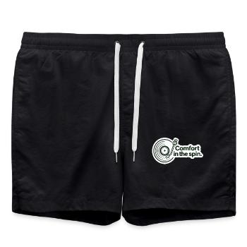 Comfort in the spin Retro Vinyl - Swim Trunks - black - Front - AI Model Male 185 light (185cm)