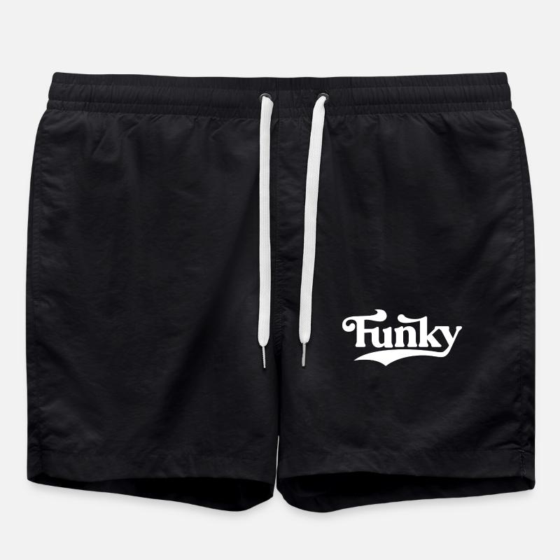 Logo rétro Funky Script - Short de bain - noir