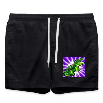 Krokodil - Badeshorts - Schwarz - Vorne - AI Model Male 185 light (185cm)