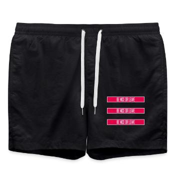 Attitude de « Sois gentil ou laisse » drôle de phrase - Short de bain - noir - Devant - AI Model Male 185 light (185cm)