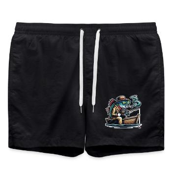 Suède Pêche au poisson - Short de bain - noir - Devant - AI Model Male 185 light (185cm)