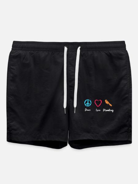 Peace Love Plumbing - Swim Trunks - black
