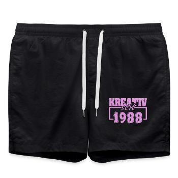 Création 1988 - Short de bain - noir - Devant - AI Model Male 185 light (185cm)
