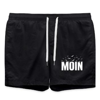 MOIN Nordsee Möwen Küste Shirt - Badeshorts - Schwarz - Vorne - AI Model Male 185 light (185cm)