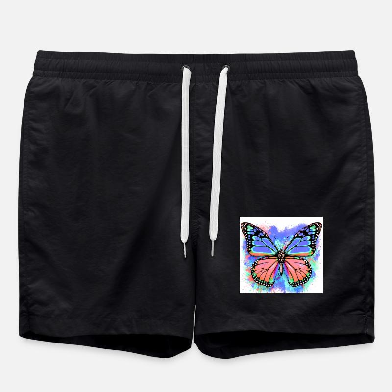 Schmetterling - Badeshorts - Schwarz
