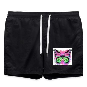 Schmetterling - Badeshorts - Schwarz - Vorne - AI Model Male 185 light (185cm)