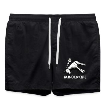 Hundemüde Irischer Wolfshund Wolfshundbesitzer - Badeshorts - Schwarz - Vorne - AI Model Male 185 light (185cm)