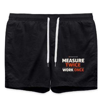 Mode de vie ouvrier Fierté ouvrière Travail - Short de bain - noir - Devant - AI Model Male 185 light (185cm)