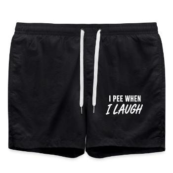 I PEE WHEN I LAUGH Shirt - Badeshorts - Schwarz - Vorne - AI Model Male 185 light (185cm)