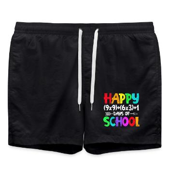 Rainbow Happy Back-to-School - Swim Trunks - black - Front - AI Model Male 185 light (185cm)