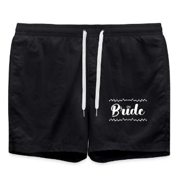Style de mariage en écriture nuptiale - Short de bain - noir - Devant - AI Model Male 185 light (185cm)