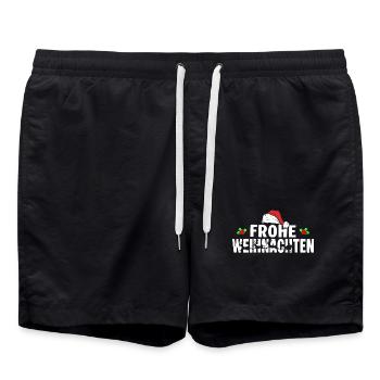 Frohe Weihnachten  - Badeshorts - Schwarz - Vorne - AI Model Male 185 light (185cm)