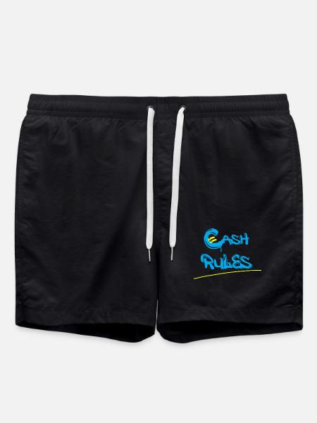 Money Rules Graffiti Lettering - Swim Trunks - black