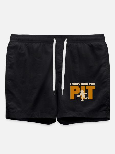 I Survived the Pit - Swim Trunks - black