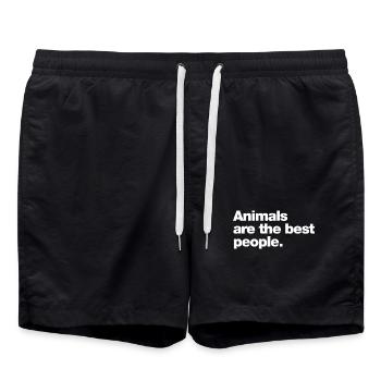 Tiere sind die besten Menschen - Badeshorts - Schwarz - Vorne - AI Model Male 185 light (185cm)
