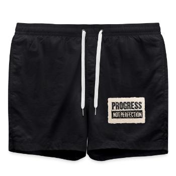 Progrès-pas-perfection - Short de bain - noir - Devant - AI Model Male 185 light (185cm)