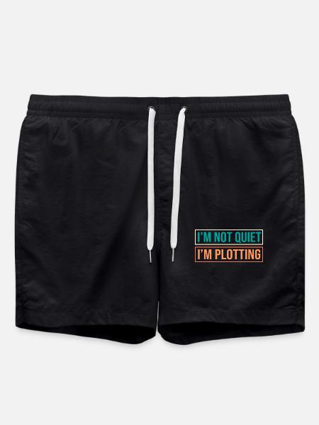 Anxiety Anxious Scaredy Introvert - Swim Trunks - black
