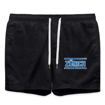 Zürich Schriftzug - Badeshorts - Schwarz - Vorne - AI Model Male 185 light (185cm)