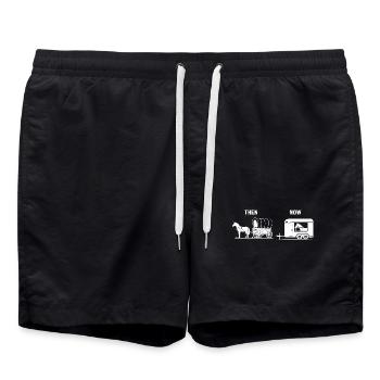 Lustiges Pferd Kutsche Meme Reiten Bauernhof - Badeshorts - Schwarz - Vorne - AI Model Male 185 light (185cm)