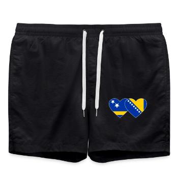 Curaçao_Bosnien_Flagge_Herz - Short de bain - noir - Devant - AI Model Male 185 light (185cm)