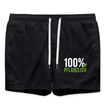 100% Pflanzlich - Vegan Geschenkidee - Badeshorts - Schwarz - Vorne - AI Model Male 185 light (185cm)