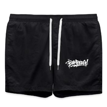 Bamberg Graffiti Tag - Badeshorts - Schwarz - Vorne - AI Model Male 185 light (185cm)