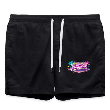 Los Angeles Neon Pink - Short de bain - noir - Devant - AI Model Male 185 light (185cm)