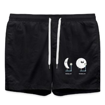 Drôles Phases Lunaires de la Lune Lumière de la Lune - Short de bain - noir - Devant - AI Model Male 185 light (185cm)