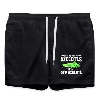 Be a GFP Axolotl - Swim Trunks - black - Front - AI Model Male 185 light (185cm)