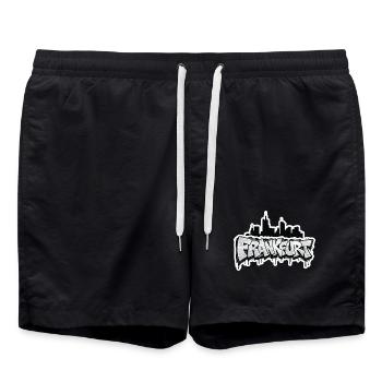 Frankfurt Skyline Graffiti - Badeshorts - Schwarz - Vorne - AI Model Male 185 light (185cm)