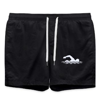 Silhouette de flotteur dans l’eau - Short de bain - noir - Devant - AI Model Male 185 light (185cm)