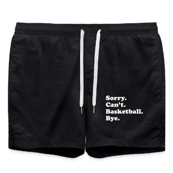 Basketball-Witz: Tut mir leid, kann nicht, tschüss - Badeshorts - Schwarz - Vorne - AI Model Male 185 light (185cm)