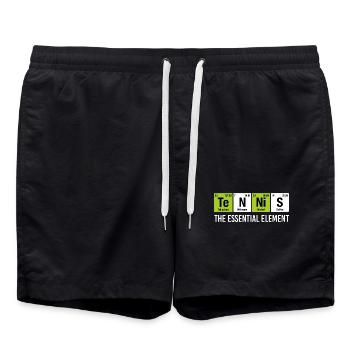 Tennis: Wesentliches Element: Lustige Chemie. - Badeshorts - Schwarz - Vorne - AI Model Male 185 light (185cm)