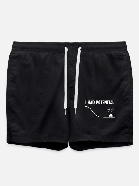 I Had Potential Curves Humor - Swim Trunks - black