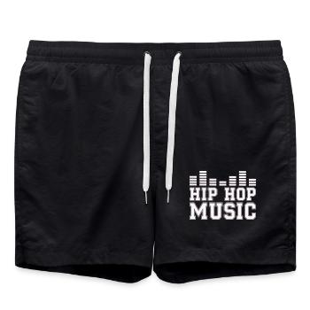 hip_hop_music_rap - Badeshorts - Schwarz - Vorne - AI Model Male 185 light (185cm)