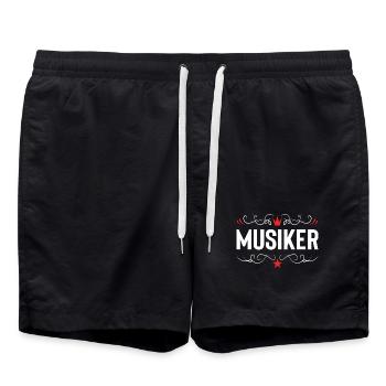 Musiker Beruf - Badeshorts - Schwarz - Vorne - AI Model Male 185 light (185cm)