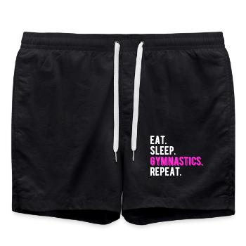 Manger Dormir Gymnastique Répéter - Short de bain - noir - Devant - AI Model Male 185 light (185cm)