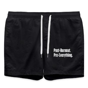 Après l’épuisement avant tout - Short de bain - noir - Devant - AI Model Male 185 light (185cm)