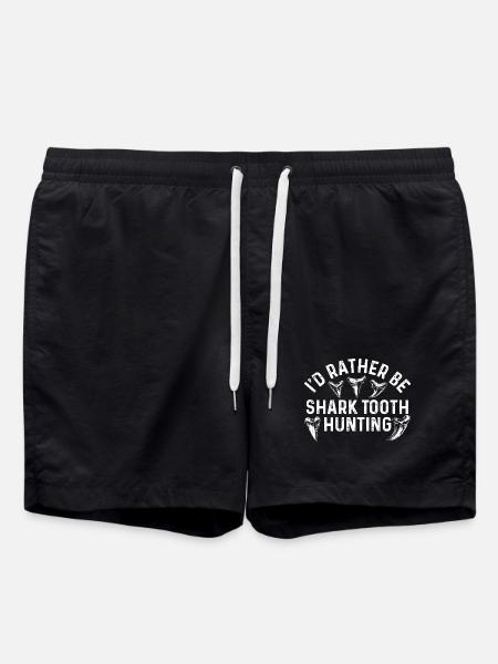 Shark Tooth Hunting Beach Fossil Hunter - Swim Trunks - black