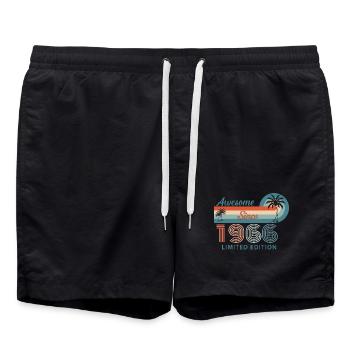T-Shirt 60 Ans 1966 Nature Botanique - Short de bain - noir - Devant - AI Model Male 185 light (185cm)