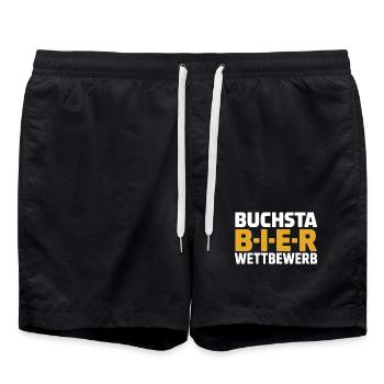 Bier Buchstabierwettbewerb Malle Party JGA Herren - Badeshorts - Schwarz - Vorne - AI Model Male 185 light (185cm)