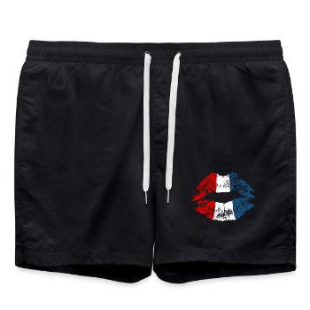 Néerlandais Holland Kiss Lipstick Couleur Hollande - Short de bain - noir - Devant - AI Model Male 185 light (185cm)