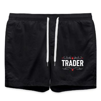 Trader Beruf - Badeshorts - Schwarz - Vorne - AI Model Male 185 light (185cm)