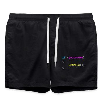if (youLoveMe) { LetMeGo(); } C# Code - Badeshorts - Schwarz - Vorne - AI Model Male 185 light (185cm)