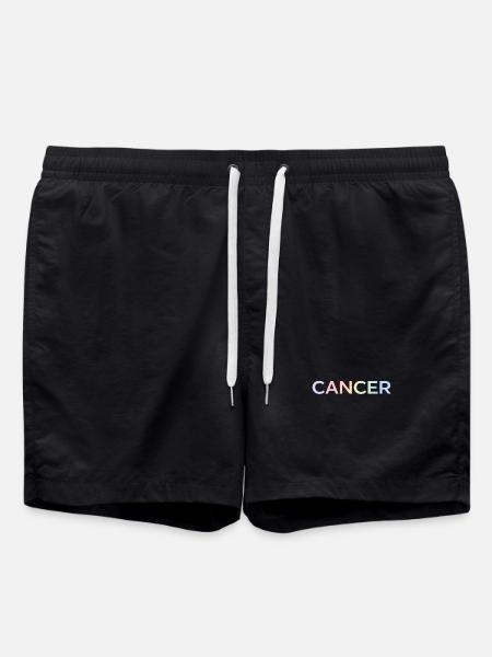 Pastel Cancer Awareness Letters - Swim Trunks - black