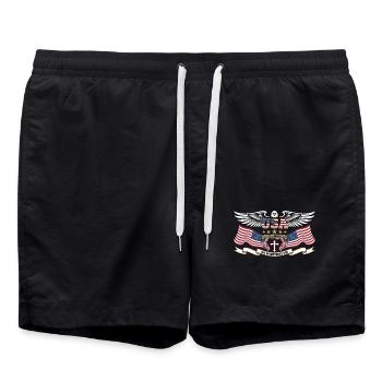 Graphique du 250e anniversaire des États-Unis - Short de bain - noir - Devant - AI Model Male 185 light (185cm)