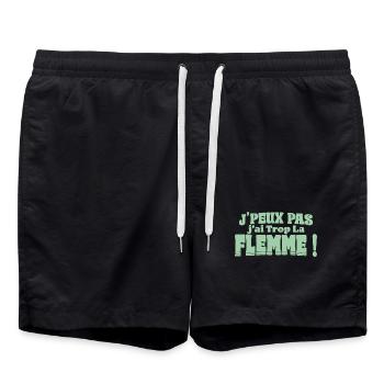 J’peux pas j’ai trop la flemme - Short de bain - noir - Devant - AI Model Male 185 light (185cm)