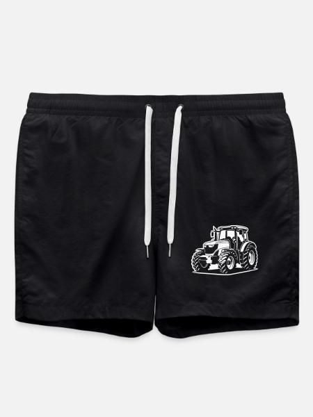 Traktor / Trecker / Schlepper (Differenzbild) - Badeshorts - Schwarz