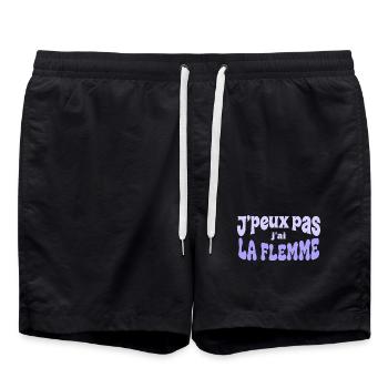 J'peux pas j'ai la flemme - Short de bain - noir - Devant - AI Model Male 185 light (185cm)