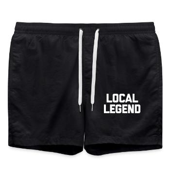 Local Legend Bold Typography - Swim Trunks - black - Front - AI Model Male 185 light (185cm)